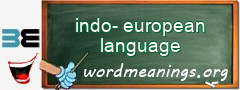 WordMeaning blackboard for indo-european language